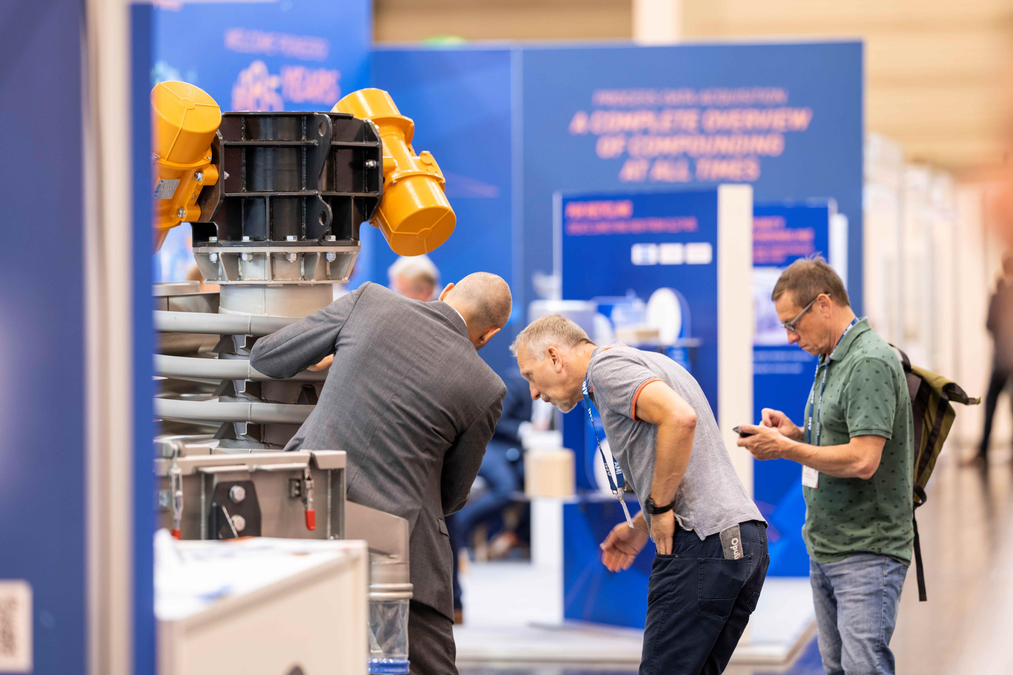 Exhibitor showcasing equipment